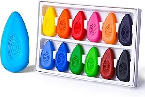 Non-Toxic Crayons for Toddlers, Jumbo Edible Crayons for Babies with Easy-Grip