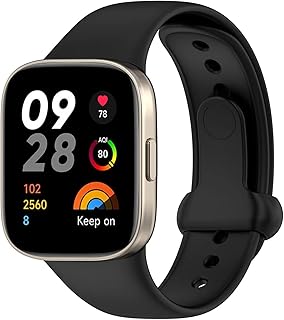 FTRONGRT Correia de Relógio de Silicone Macio para Xiaomi Redmi Watch 3, Pulseira de Pulseiras de Substituição para Xiaomi Redmi Watch 3- Preto  