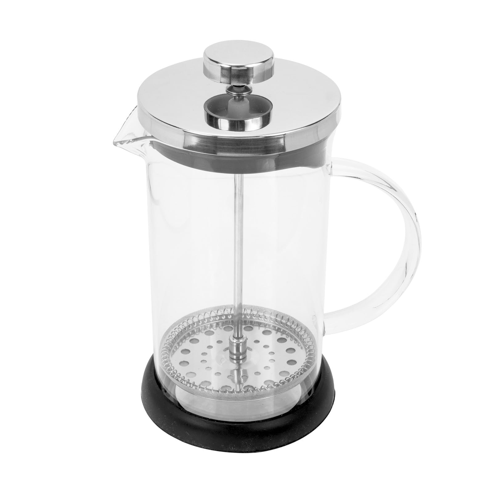 Household Manual Coffee Pot Set Large Glass Press Coffeepot with Stainless Steel Lid and Portable Milk Frother for Office and Home Use