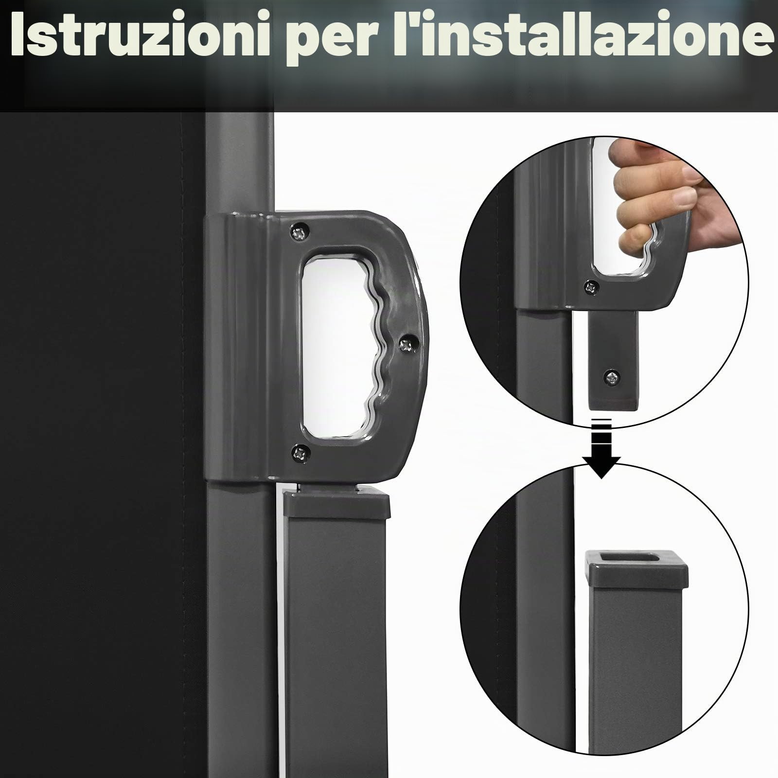 Froadp Tende da Veranda da Giardino, 160x300cm Tenda da Sole Laterale Estensibile, Paravanti Resistente in Poliestere, Frangivento Protezione per Balcone Terrazza Privacy(Antracite)