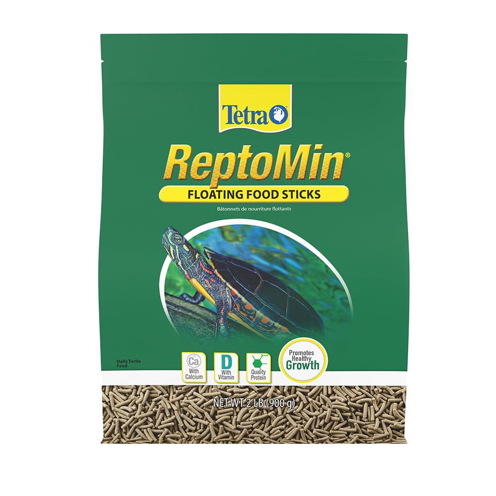 Tetra ReptoMin Floating Food Sticks Complete Food for Aquatic Turtles, Newts and Frogs, 2 LB (900 Grams)