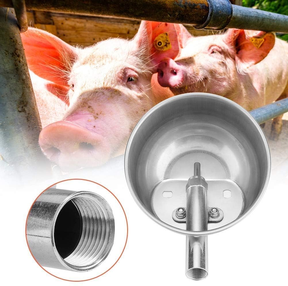 Abbeveratoio Automatico per Bestiame in Acciaio Inox, Ciotola per Acqua per Pecore, Capre, Maialini, Suinetti, Cavalli Piccoli
