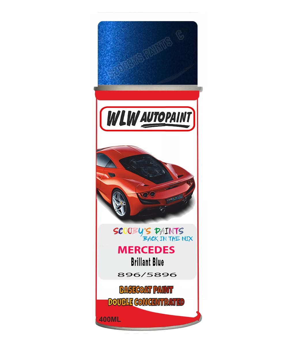 Basecoat Aerosol Spray Paint For Mercedes C-Class Brillant Blue 2014-2020 Code 896