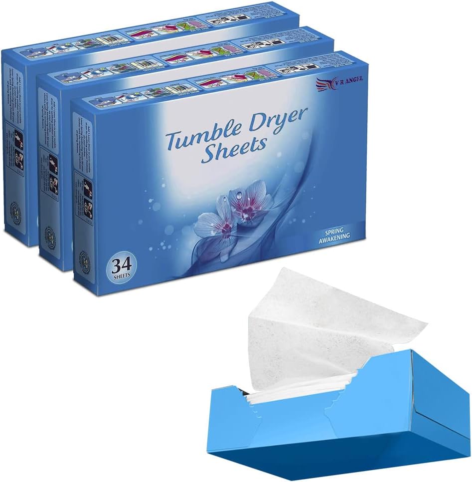 VR Angel 3 x Tumble Dryer Sheets, 102 Spring Awakening Sheets, Fabric