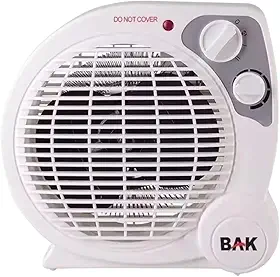 Aquecedor Elétrico 220v Portátil 2000w de Quarto e Ambiente Residencial Doméstico Bak Branco