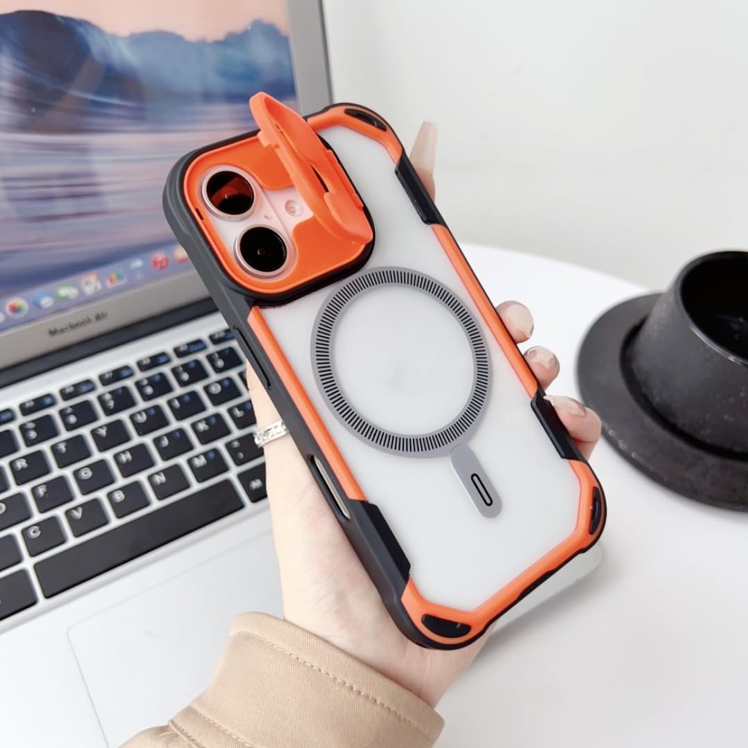 Coque iPhone 15 Pro Max orange transparente avec MagSafe intégré - 7