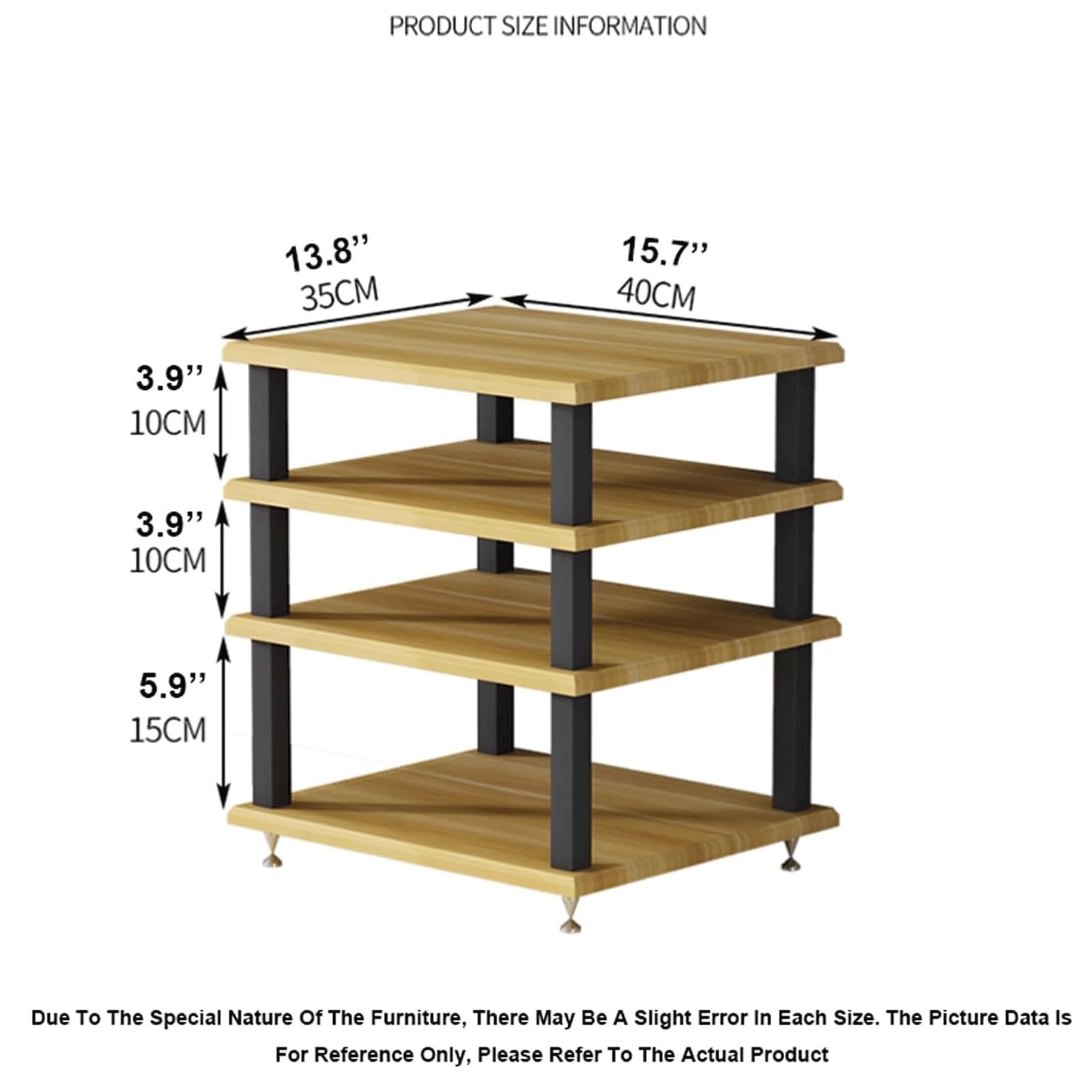 Étagère HiFi à 2 étages en bois résistant aux chocs pour matériel audio et home cinéma Solution de rangement élégante pour les amateurs de musique