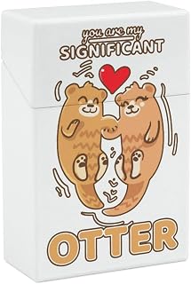 Cute Sea Otter Cigarette Case Portable Cigarette Box Holder Flip Open Storage Case for Men Women