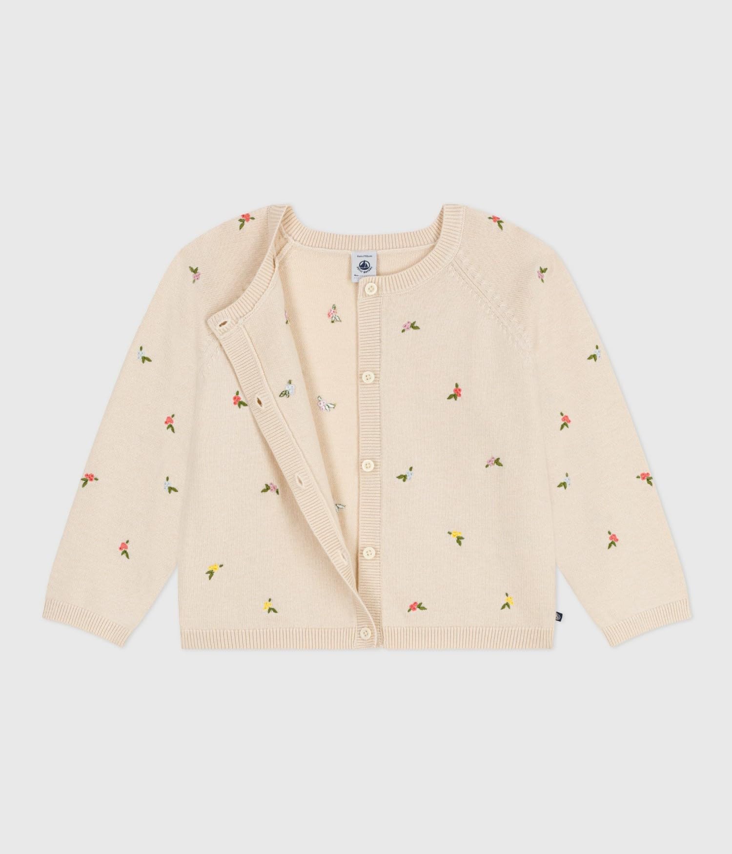 Petit Bateau Sweter dziecięcy z wełny i bawełny z haftowanymi wzorami