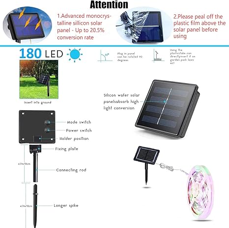 Amazon Com Ez Solar Powered String Led Lights Upgraded 90pcs Led Wire Lights Outdoor Waterproof 10ft 8 Lighting Modes Ideal For Decoration Thanksgiving Garden Lawn Patio Party Rgb Warm Home Improvement