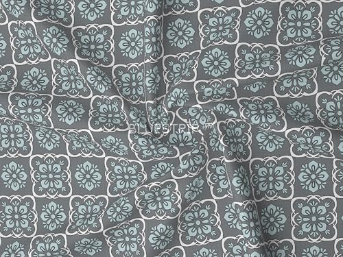 Image of Blue Strip 220TC Glace Cotton Elastic Fitted Bedsheets Single Bed with 1 Pillow Cover | Single Bed with All Around Elastic, Size 42 inch x 75 inch Inches