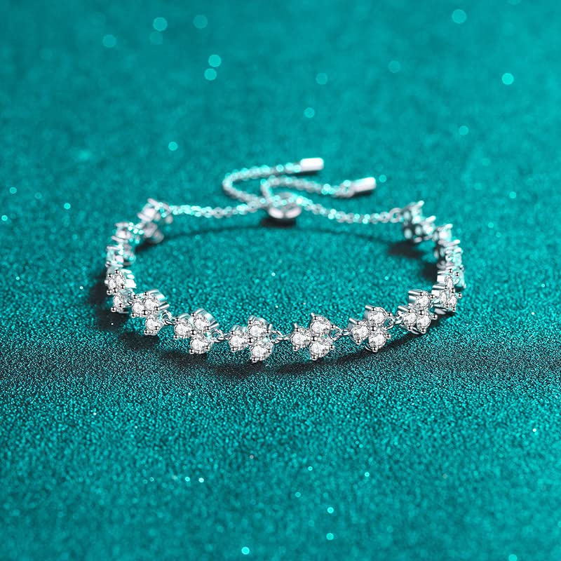 Bracelet moissanite trèfle 4.2ct StarGems l'accessoire idéal de vos soirées - 2