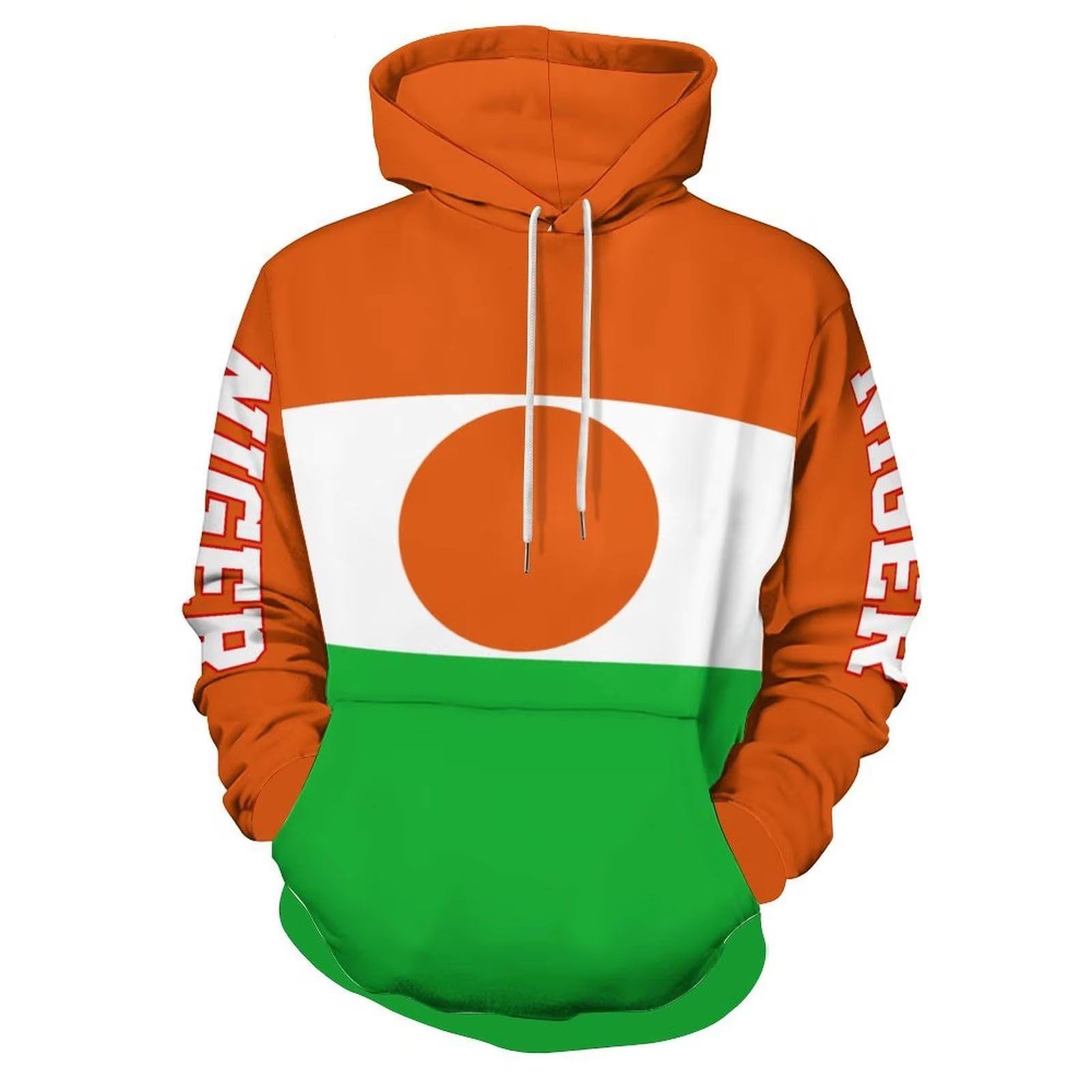 Sweat à capuche drapeau du Niger homme coupe grande taille confortable