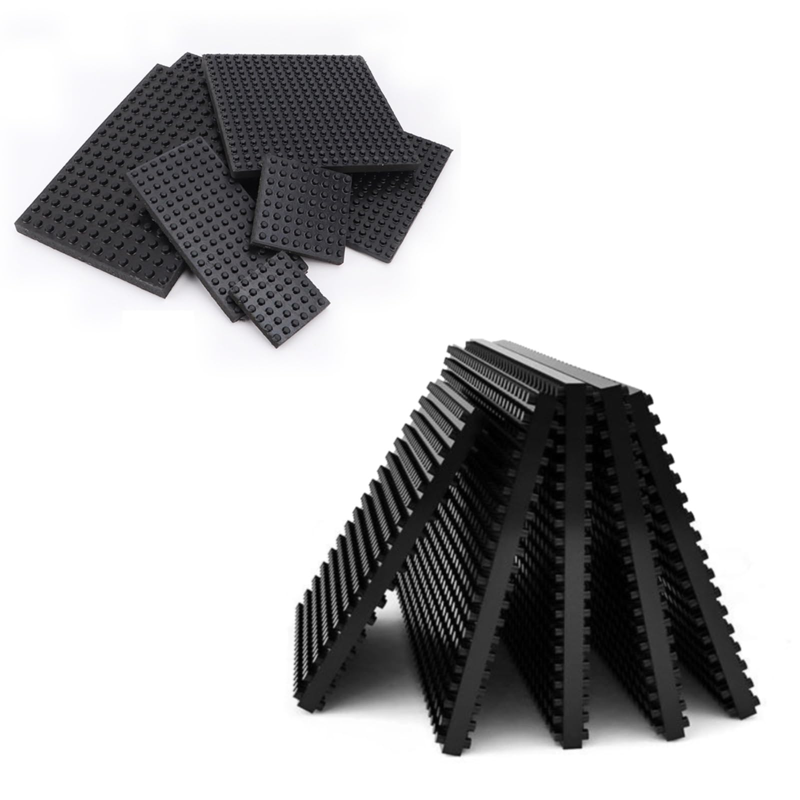 Geräuschdämmende Pads, Stoßdämpfende Gummi Matte für Klimaanlage Audiosystem, Rutschfeste Anti Vibration Füße, Isolierunterlage für Drucker, Kratzschutz Boden(600 * 600mm,20mm)