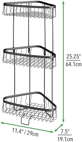 Miniatura 7 de mDesign Hyde Collection - Estante de baño de metal, almacenamiento vertical independiente para organizar y almacenar toallas de mano, loción