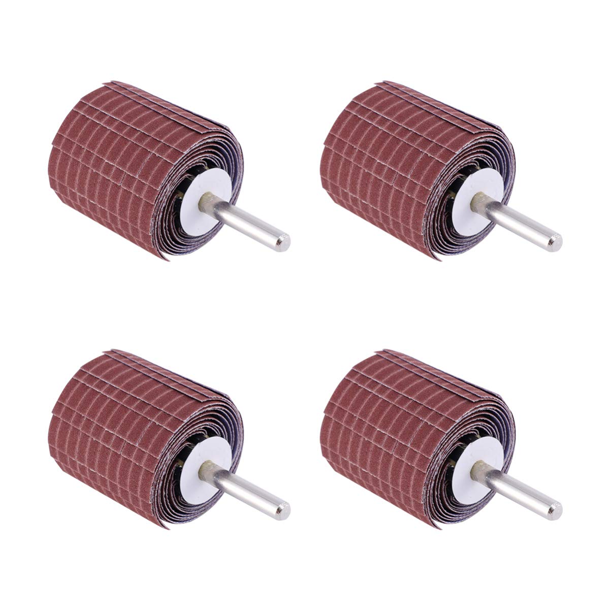 VILLCASE 4pcs Sandpaper Polishing Wheels Rod Durable Abrasive Tool for Wood Metal and Plastic Finishing Includes and Grits for Versatile Grinding