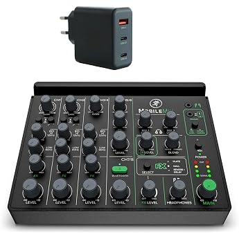 Mackie MobileMix Mobile 8-Channel Analogue Mixer Mixer with Keepdrum Quick Charger