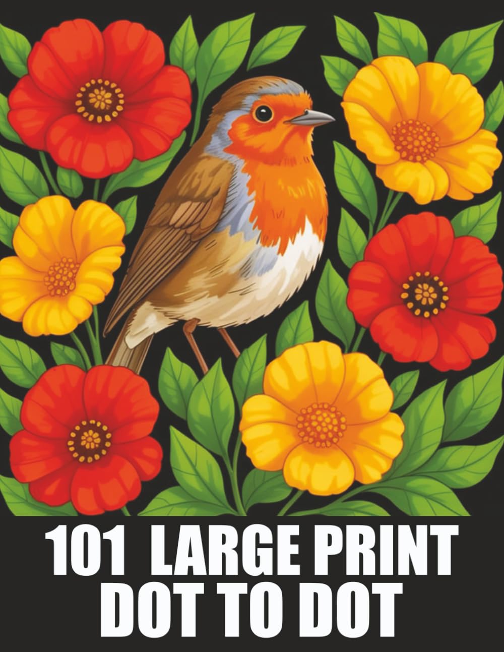 101 Large Print Dot To Dot: 50 Easy Large Print Jumbo Dot To Dot For Seniors and Adults | Nature Scenes, Birds, Butterflies, Animals, Flowers and More (New Dot To Dot Book For Adult & Seniors)