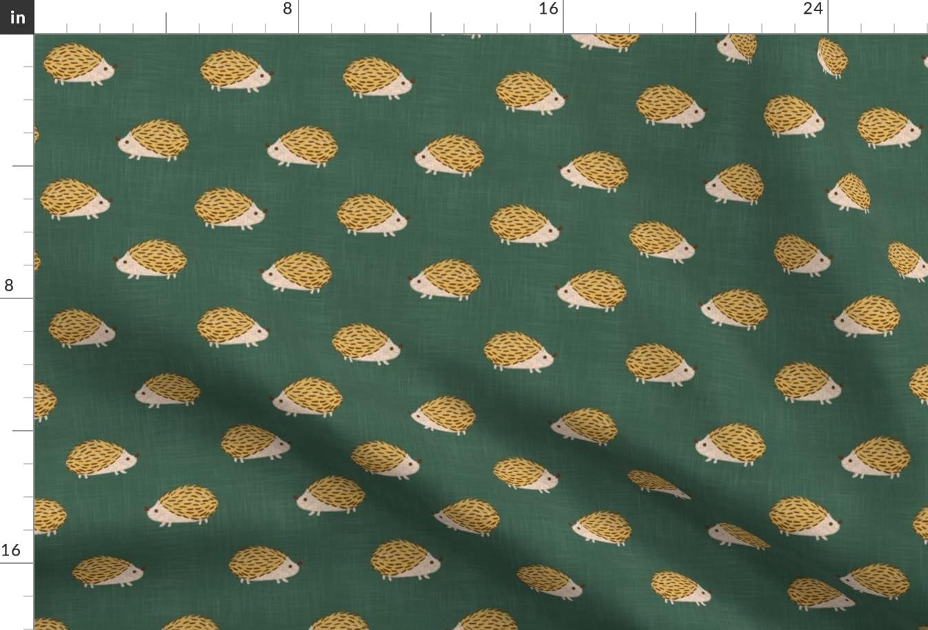 Spoonflower Fabric - Hedgehog Green Animal Nursery Pattern Small Printed on Minky Fabric by The Yard - Sewing Baby Blankets Quilt Backing Plush