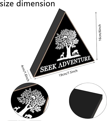 Miniatura 2 de Placa de madera con estampado de flores de bosque, diseño de safari con cita inspiradora, decoración de mesa, póster de animales para dormitorio