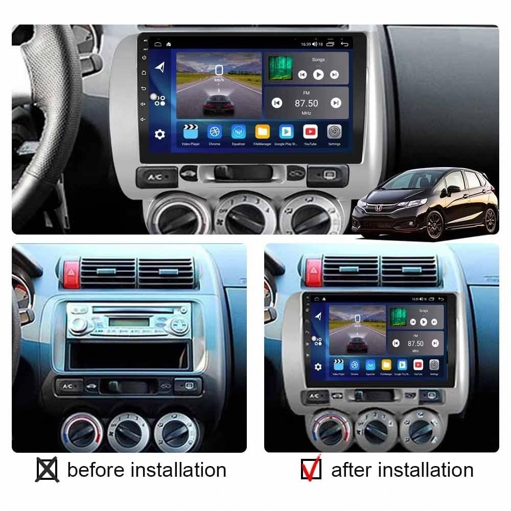 Autoradio Gps Navigation 2 Din per Honda Fit Jazz City 2002-2007 Wireless Carplay Android Auto Stereo Auto Bluetooth Ips con Pantalla Táctil con Gps, 8 Nucleo 6G+128G