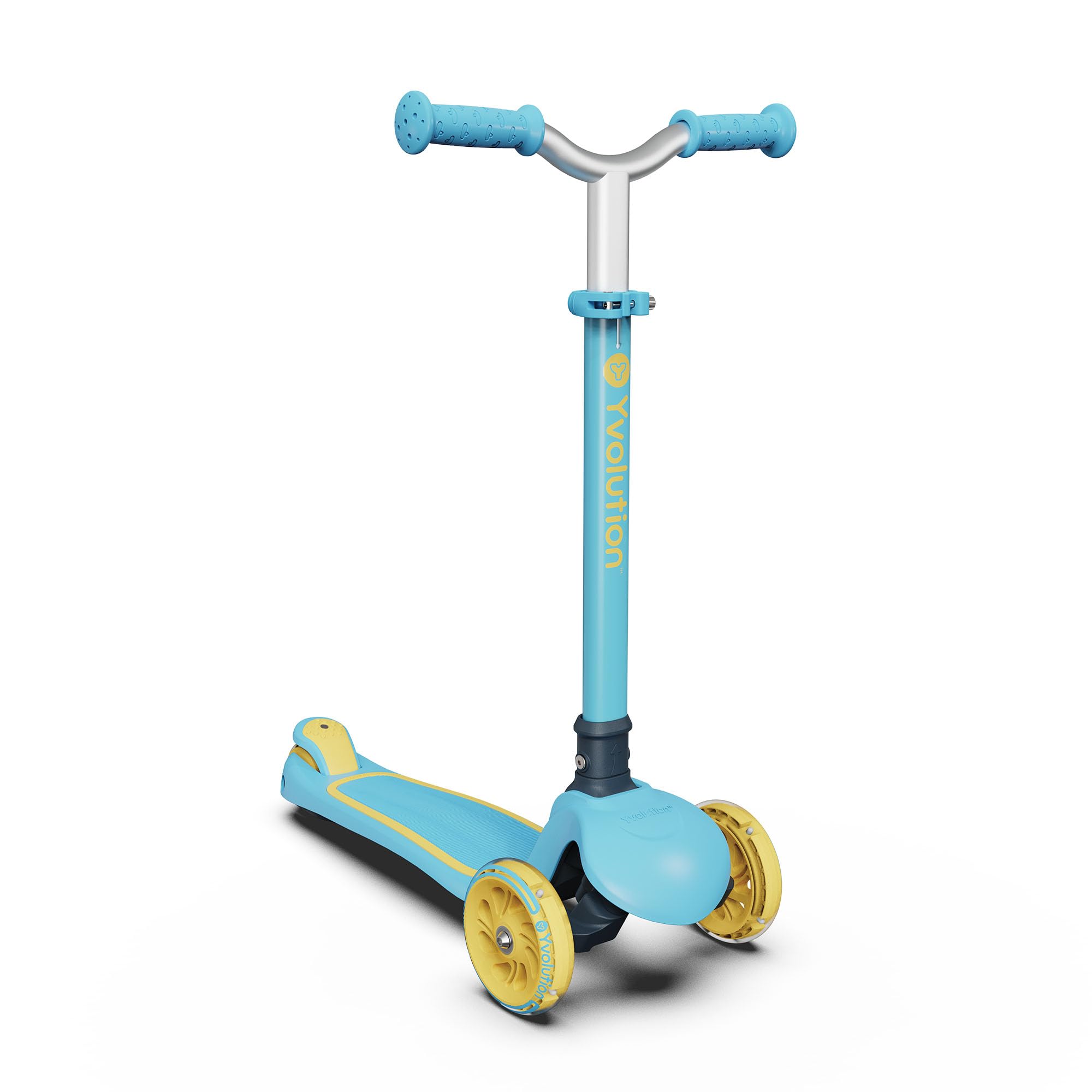 Yvolution Glider 2-in-1 Scooter – Ride-On & Scooter Convertible for Toddlers | Adjustable Seat & Handlebar, Lean-to-Steer, Blue/Yellow (YT09Q4)