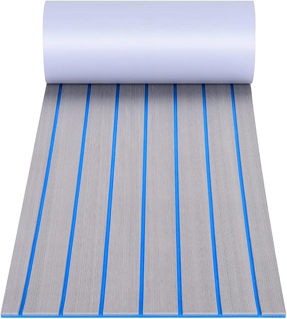 DD Boat Flooring EVA Foam, Self-Adhesive Marine Carpeting Mat, Non-Slip Teak Decking Sheet for Kayak Yacht Motorboat Water Ski Fishing Boat RV Flooring Surfboard Traction Pad Swimming Pool