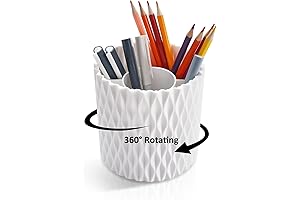 360 Degree Rotating Pen Holder, Multifunctional Pen Organizer with 5 Slots