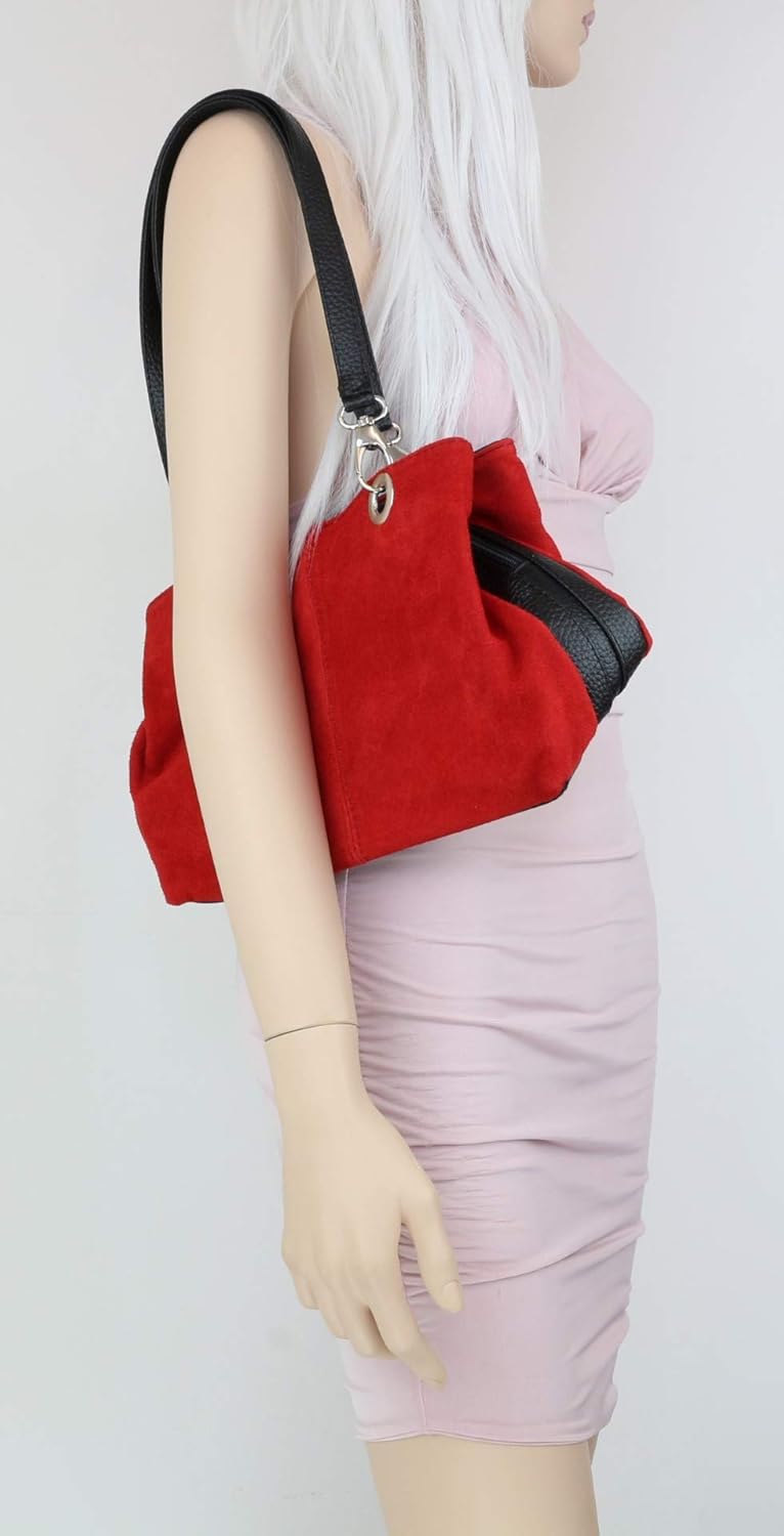 Girly HandBags Womens Italian Suede Leather Shoulder Bag