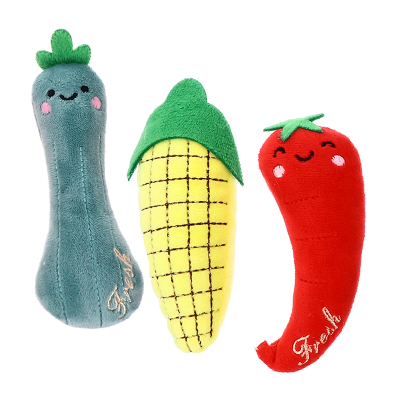 FRCOLOR 3pièces Jouet Peluche pour Chat avec Herbe Chat Jouets Mordre pour Interieur Lot de Amusants pour