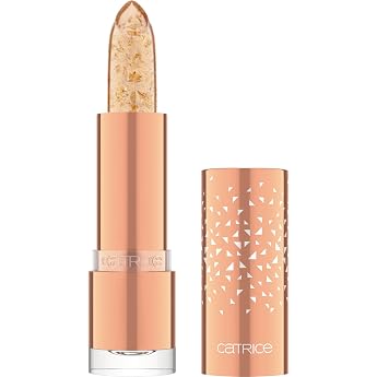 Catrice Glam In Gold Glow Lip Balm No. 010 Transparent Moisturising Nourishing Colour Adjusting Natural Shiny Vegan Oil-Free Paraben-Free No Microplastic Particles Pack of 1 3.5 g