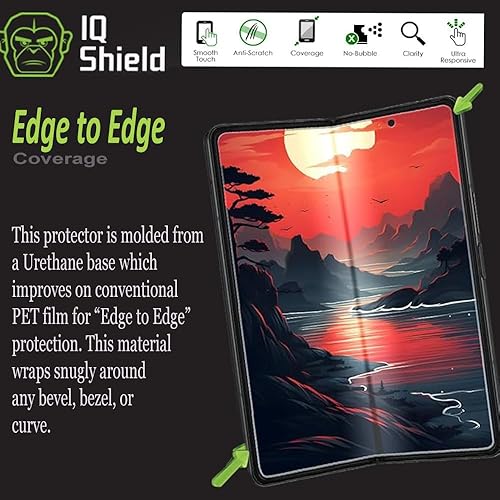 Miniatura 4 de IQShield Protector de pantalla compatible con Samsung Galaxy Z Fold 3 (paquete de 2) película de TPU transparente antiburbujas