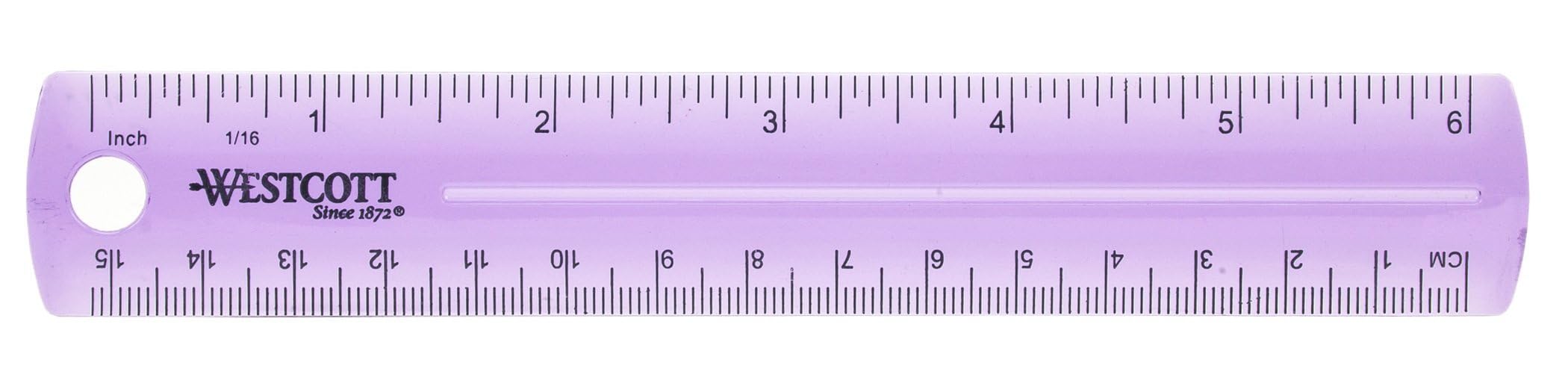 Westcott Righello in plastica da 15,2 cm, colori assortiti, confezione da 2