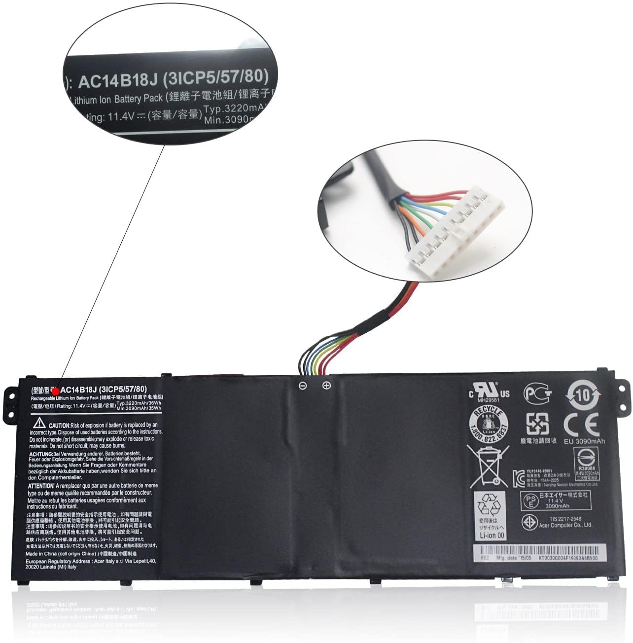 Wefly AC14B18J Laptop Battery Compatible for Ac-er Predator Helios