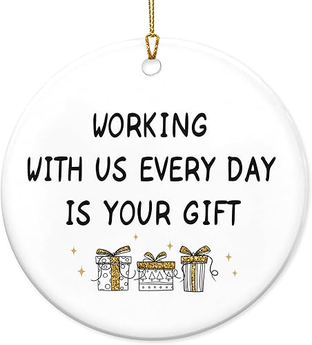 Miniatura 13 de OASSIE Regalos de agradecimiento de Navidad para mujeres - Adornos navideños de cerámica 2025 para decoraciones de árbol - Regalos de Blanco -