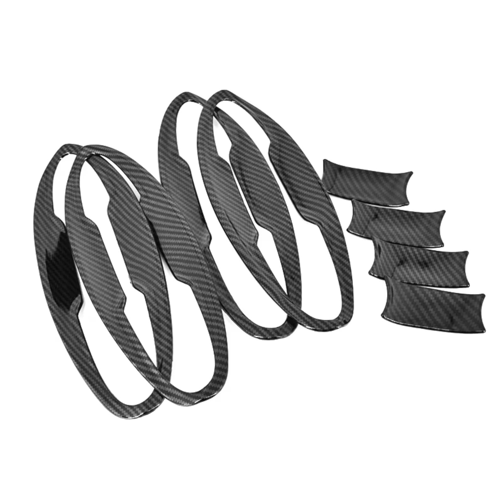IUKMR for Fit for Jazz 2014-2020 Accessories Carbon Fiber Chrome Car Side Door Handle Cover Sticker Car Outer Door Handle(Carbon Bowl)