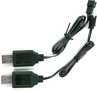 2 Pack 7.4V SM-3P USB Charger Cable Replacement for CROBOLL 1:12 RC Truck Battery