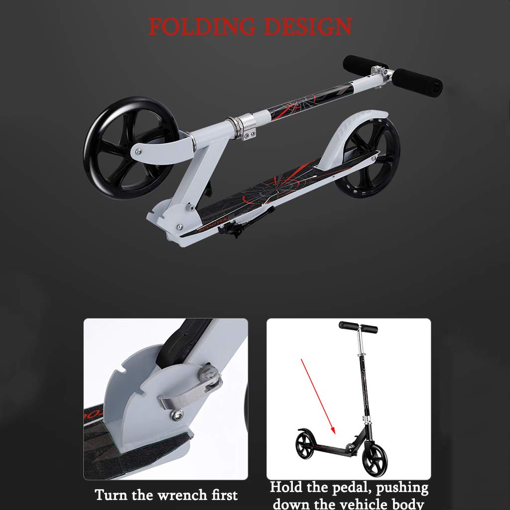 Micro Black Foldable Scooter with 2 Wheel Scooter Wide Handlebars