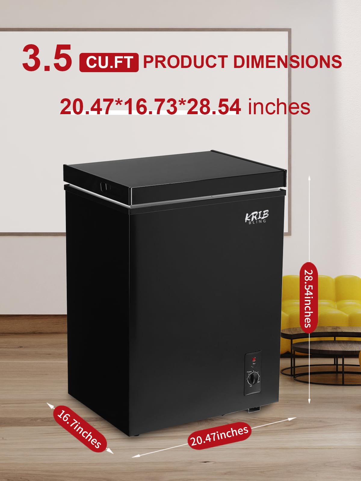 Amazon.com: KRIB BLING 3.5 Cu.Ft Chest Freezer 7 Gears Temperature