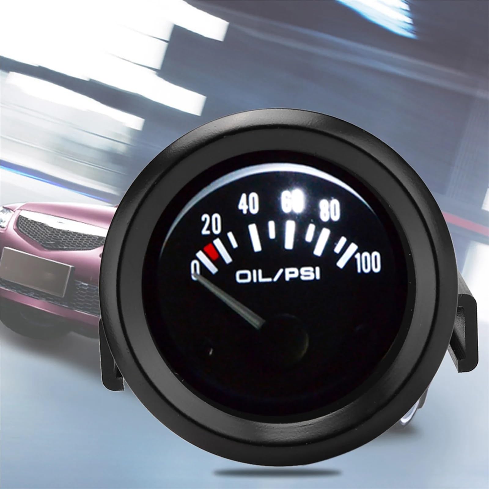 Indicador de presión de aceite electromagnético universal for automóvil de 52 mm/2 pulgadas y 12 V, medidor modificado automático, accesorio for automóvil, manómetro for automóvil