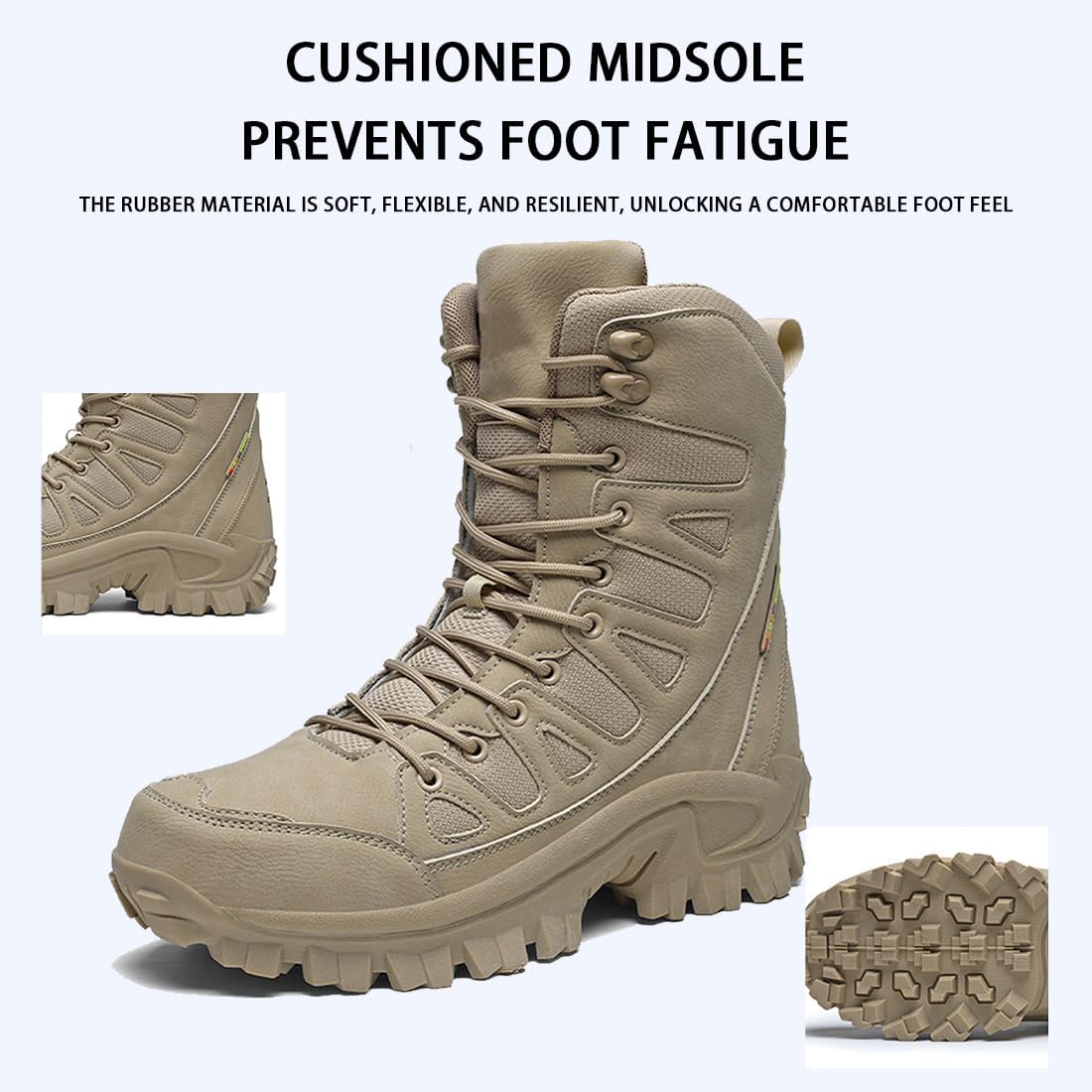 Men's Tactical Boots Outdoor Non Slip Combat Boots Lightweight Comfortable Hiking Boots - Image 6