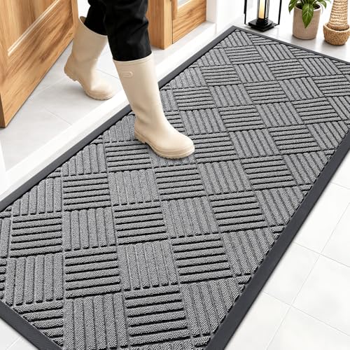 Image of OLANLY Front Door Mat Outside Entrance 59x23, Waterproof Heavy-Duty Doormat