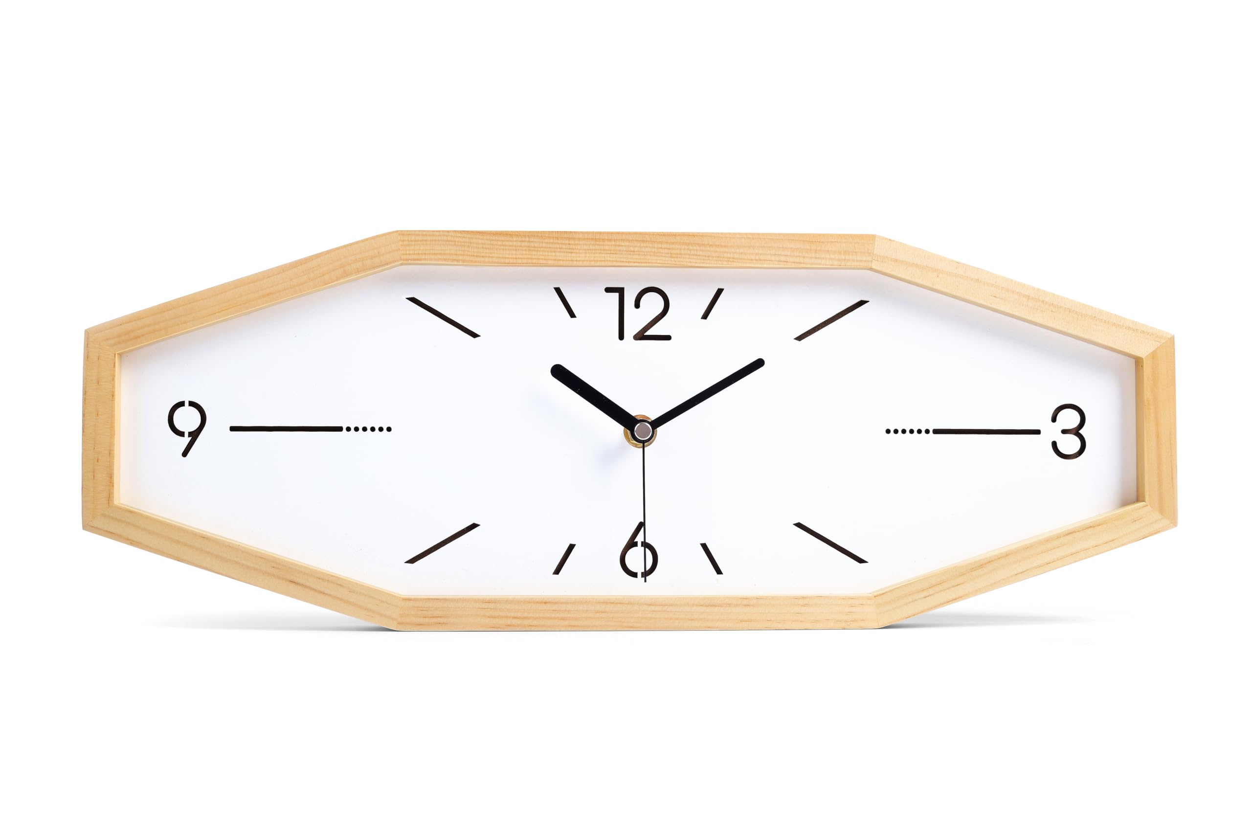 Wooden Retro Wall Clocks, 18 Inches Square Clocks Rectangular Wall Clock Battery Operated Silent Non-Ticking, for Kitchen Living Room Office Home Desk Bedroom (Primary Color)