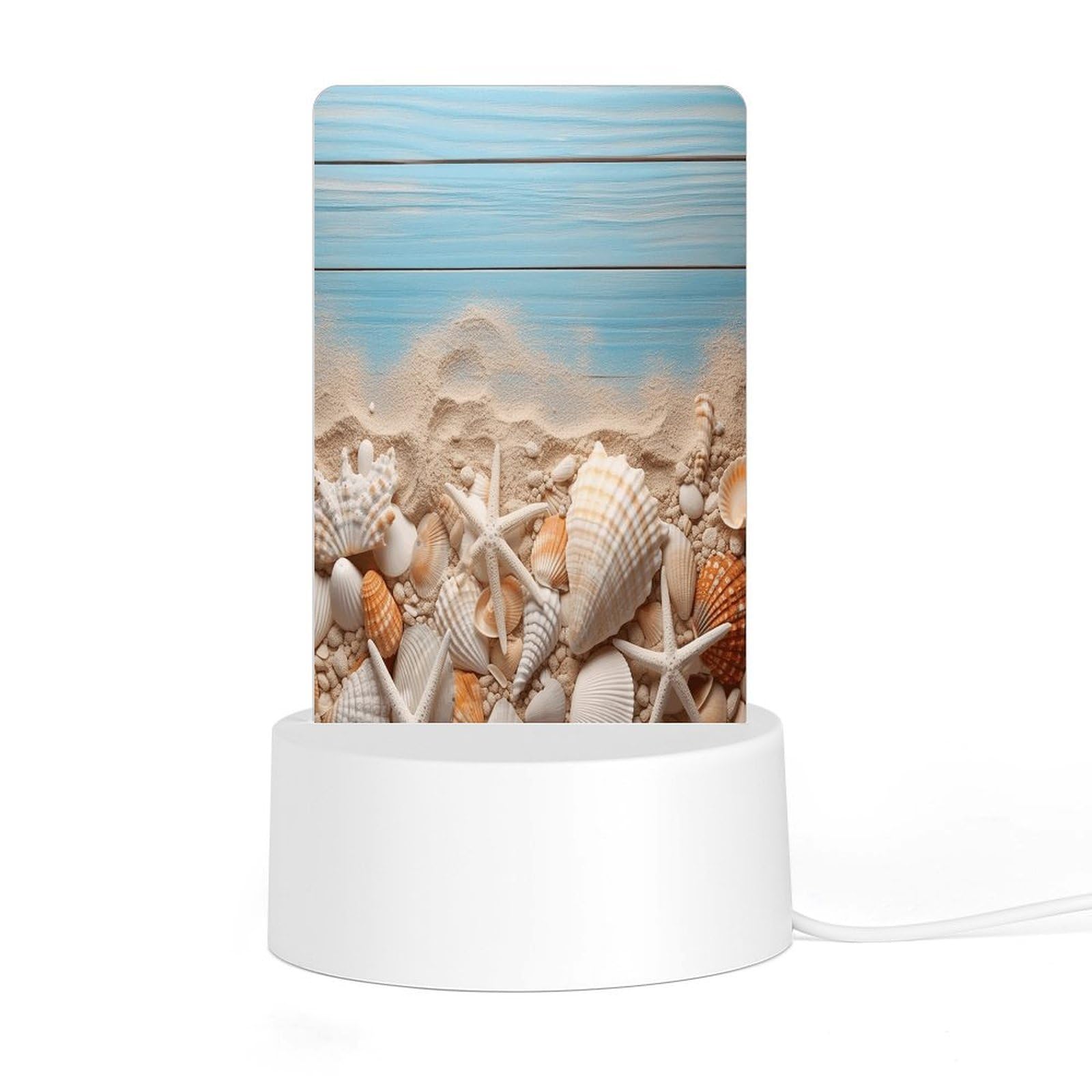 Adfgyerh Style Sea Shells And Starfish Night Light Acrylic Material Easy Installation, Home Decor Usb Interface Power Supply, Lamp For Restaurant Bar Cafe Room Decor