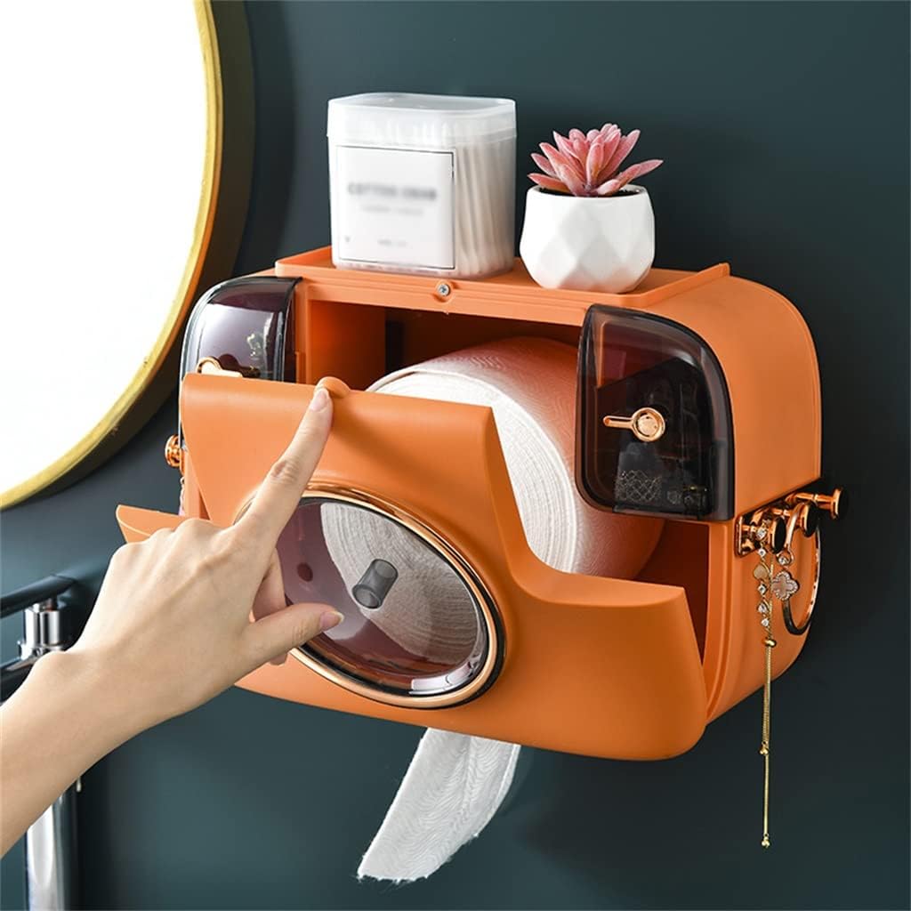 Generic Home Wall Mounted Perforated Paper Towel Box Bathroom Drawer Toilet Multi-Functional