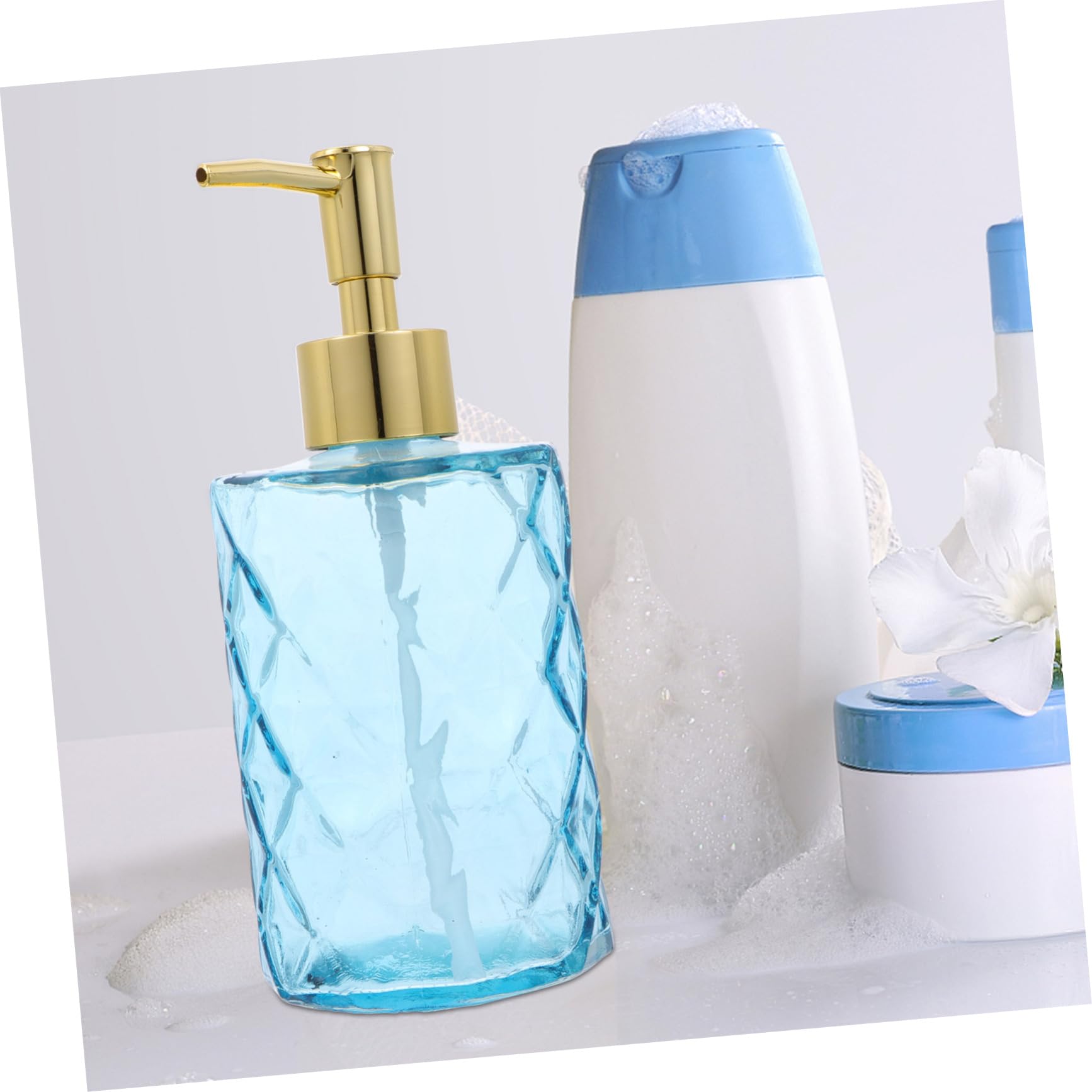 IMIKEYA 3piezas Botellas de Vidrio con Pulsador Botella de Champú para Baño Soporte para Almacenar Champú para Baño