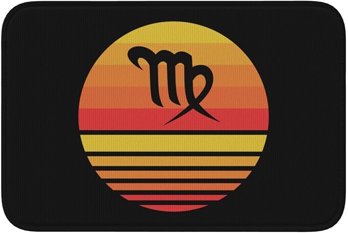 Zodiac Sign Virgo Symbol Bathroom Rugs Bath Mat Soft Cozy and Absorbent Bath Rug, Non Slip Bath Mat for Bathroom Door, Shower, and Tub 24x16 in Bath Rug