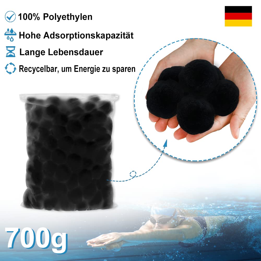 FIVMEN Palline filtranti per piscina per impianto filtrante a sabbia, 2800 g, sostituiscono 100 kg, sabbia di quarzo, in polietilene, per vasca idromassaggio, lavabile, per acquario, spa, pompa da
