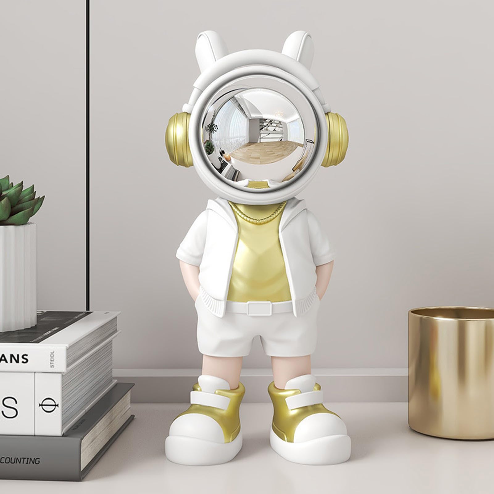 E,M, figura de resina de astronauta, estatua de astronauta, decoración de astronauta, escultura para decoración del hogar, figura de hombre espacial, decoración versátil del hogar para