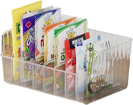Condiment Storage Jar, Condiment Bottle Storage Box | Condiment Container 7 Compartment Seasoning Tool Rack | Kitchen Organizer Extractable Dividers Condiment Container for Flavor Packets Tea Medium, 1 Piece